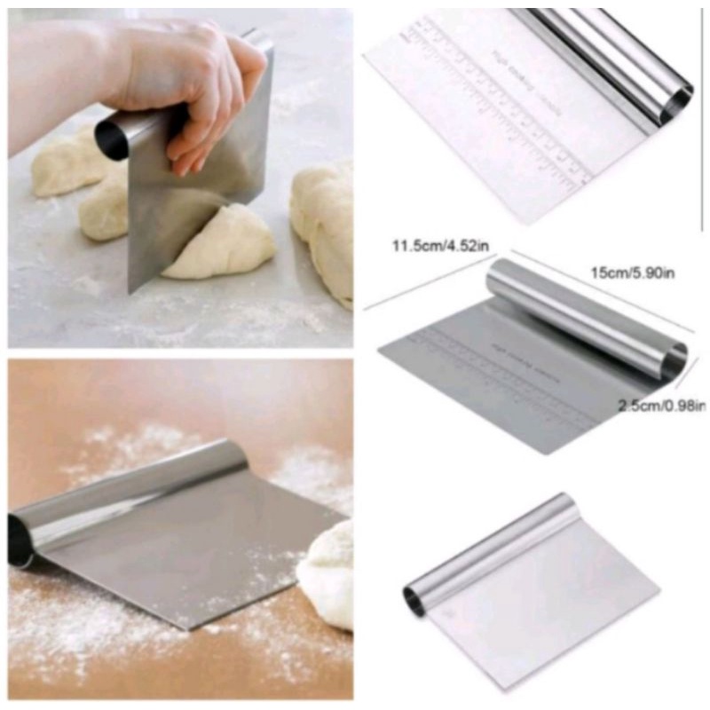 Pemotong Adonan kue Stainless steel secreper pizza adonan pengkikis cutter pisau baking kue spatula kue Alat dekorasi kue