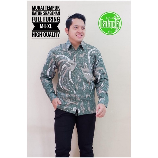 MURAI TEMPUK KEMEJA BATIK SOLO PRIA LENGAN PANJANG LAPIS FURING ATASAN PREMIUM MODERN KOPRI PGRI RAF