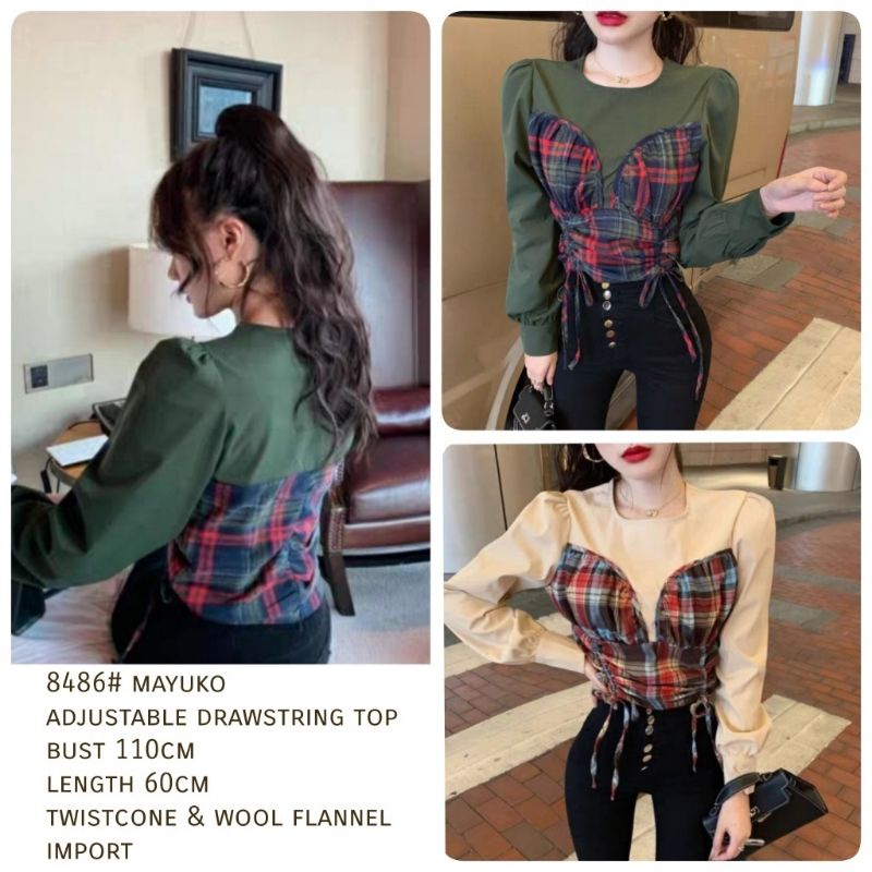 MDLV ~ 8486 MAYUKO ADJUSTABLE DRAWSTRING TEE