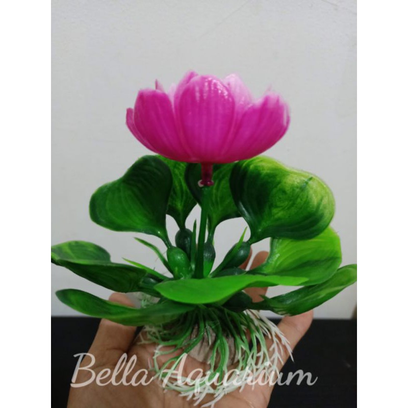 Hiasan Aquarium Kolam Tanaman Hias  Teratai Plastik