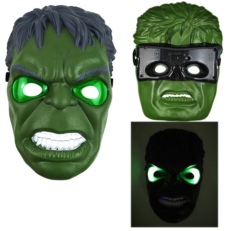 Marvel Topeng Hulk Dengan Lampu Led Untuk Cosplay / Pesta Halloween