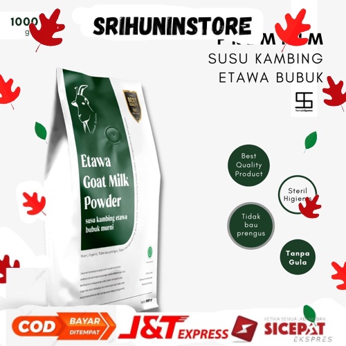 

Srihuninstore - Susu Kambing Etawa Bubuk Syams 1000 Gram Pure Murni Alami Organik Pasteurisasi Tanpa Campuran Gula 100% Halal
