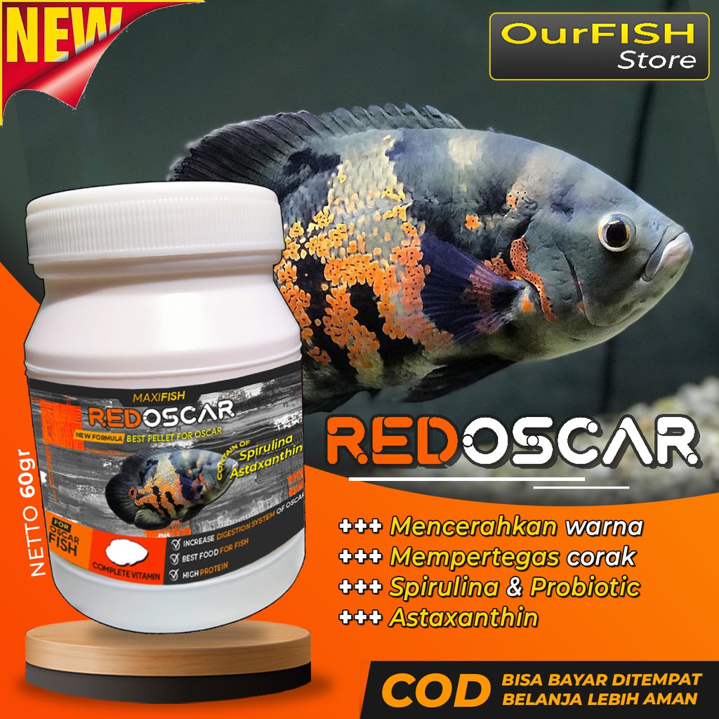 Jual Pakan Ikan Oscar Pelet Makanan Oscar Premium Oscar Tiger Albino