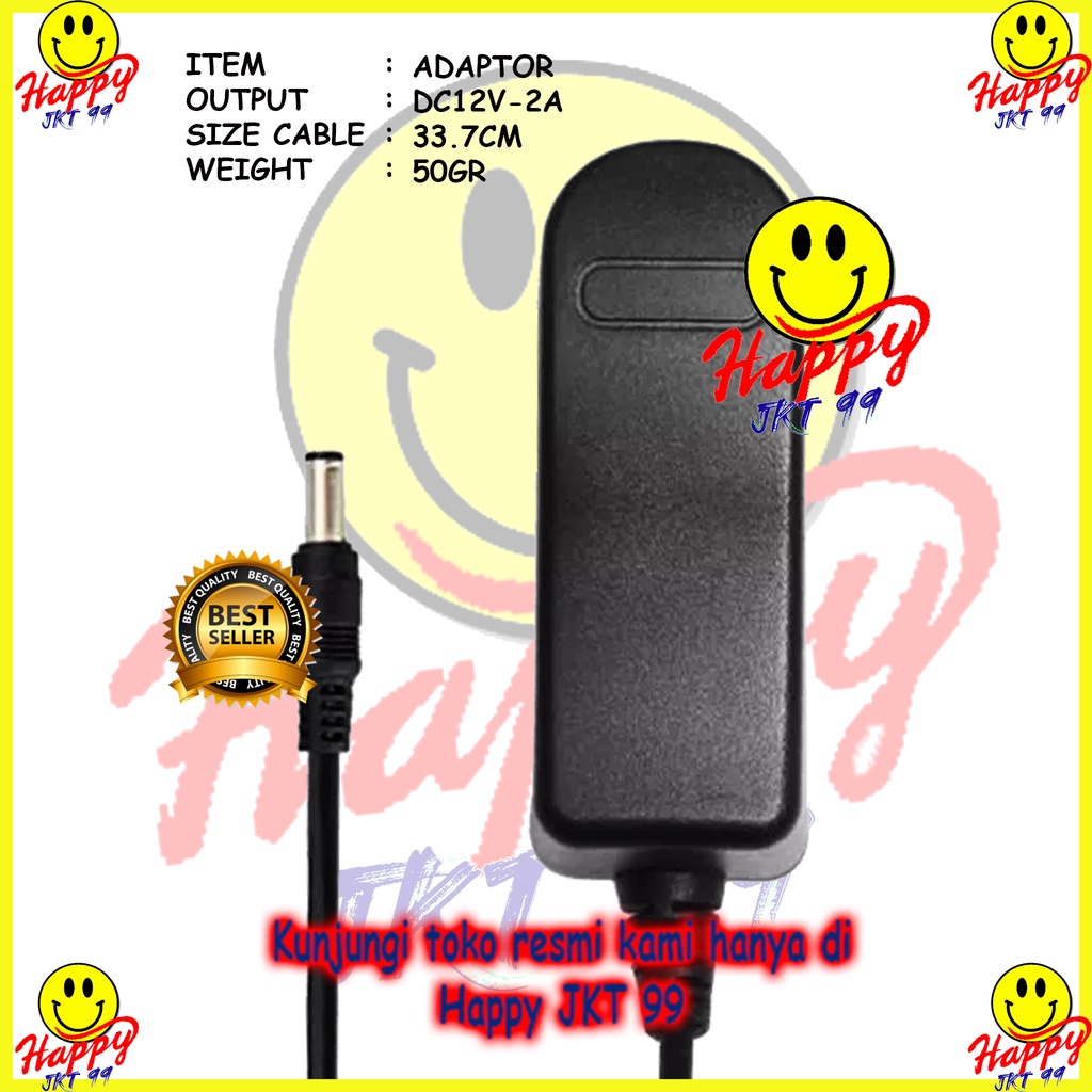 [ HAPPY JKT 99 ] ADAPTOR 12V 12 V 2A 2 A ORIGINAL