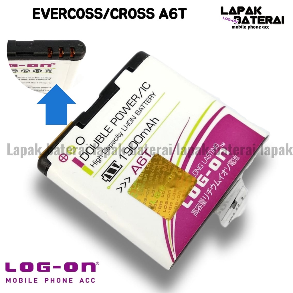 LOG - ON Baterai Evercoss A6T - batre cross a6t battery ORIGINAL