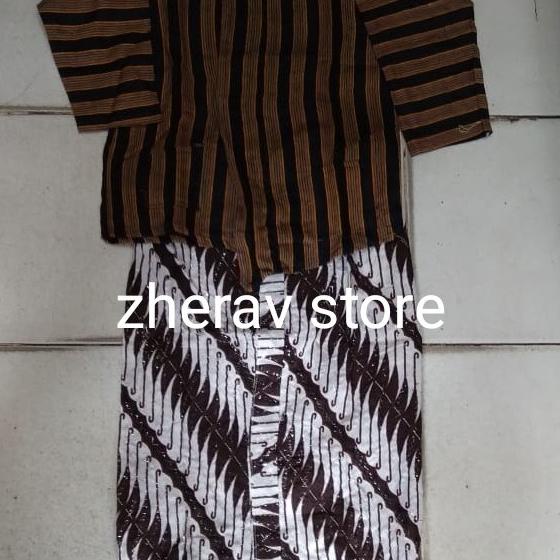 Baju Lurik anak SD / Surjan anak +kain + blankon