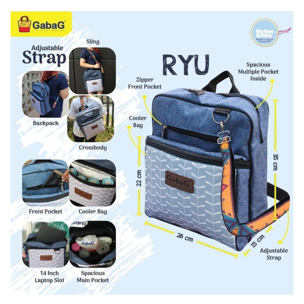 myg - Berat Kirim 1kg - Gabag RYU Cooler Bag - FREE 2 Ice Gel