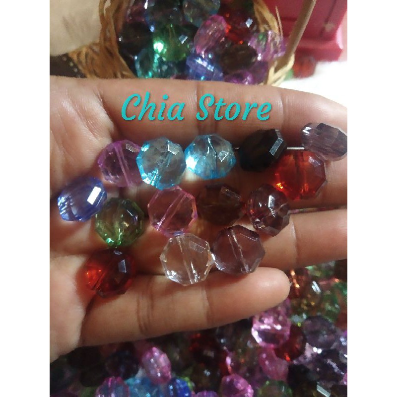 manik manik bulat pipih besar akrelik || parel bulat pipih besar || perlengkapan diy |` bahan craft