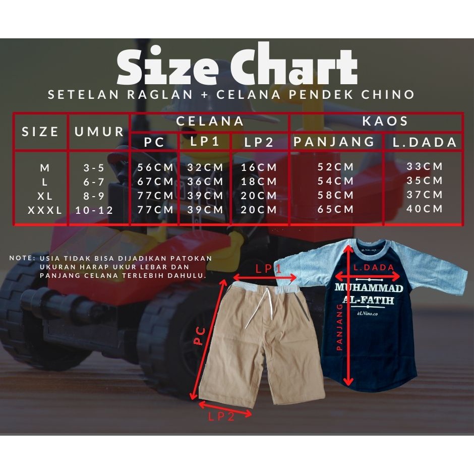 Kinarka Kids Store / Kaos Anak / Setelan Baju Anak / Set Chino Raglan Khalid