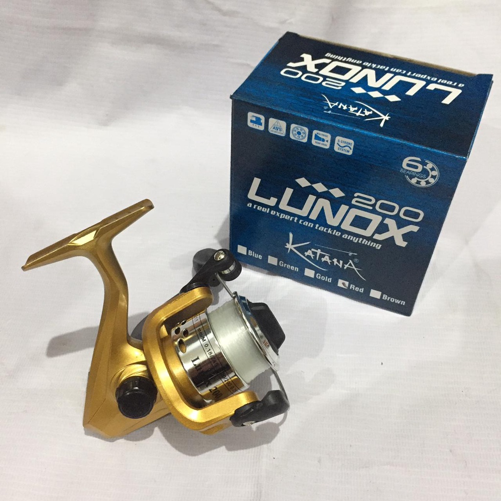 Reel Katana Lunox200 6 Bearings dan sudah diisi senar