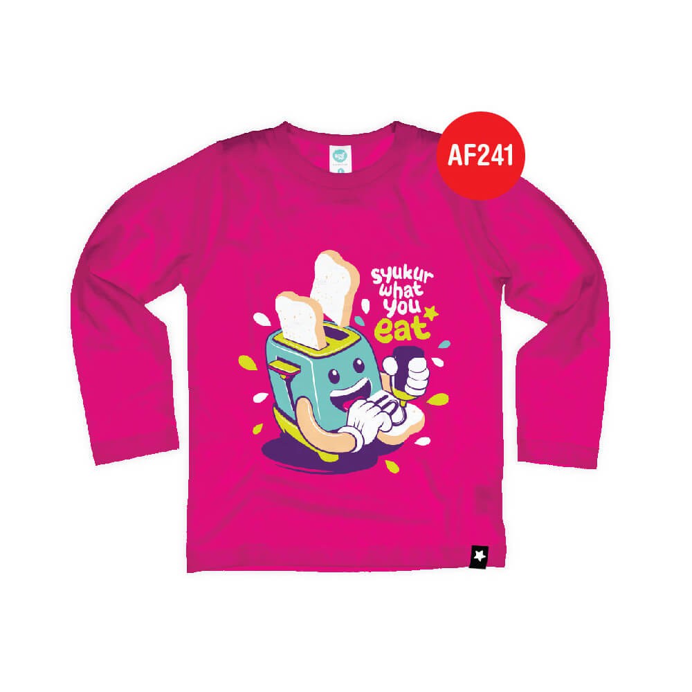 Kaos Afrakids AF241 &quot;Syukur What You Eat&quot; Panjang