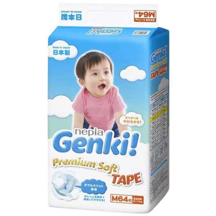 Nepia Genki Premium Baby Diapers Tape Soft (Tersedia varian ukuran)