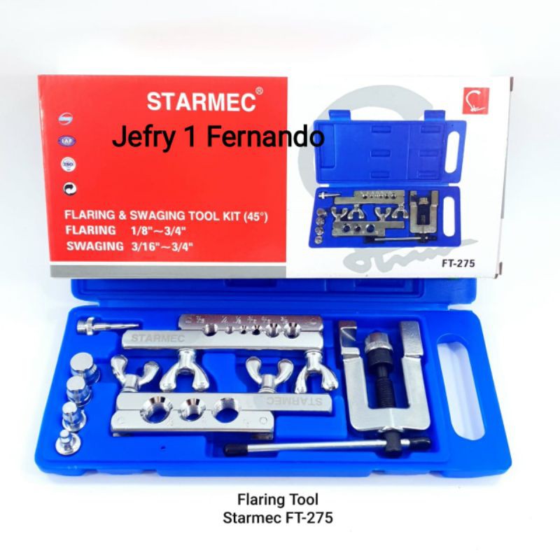 FLARING TOOL SET FT 275 CT275 FLARING AND SWAGING FLARING AC PLUS BOK STARMEC