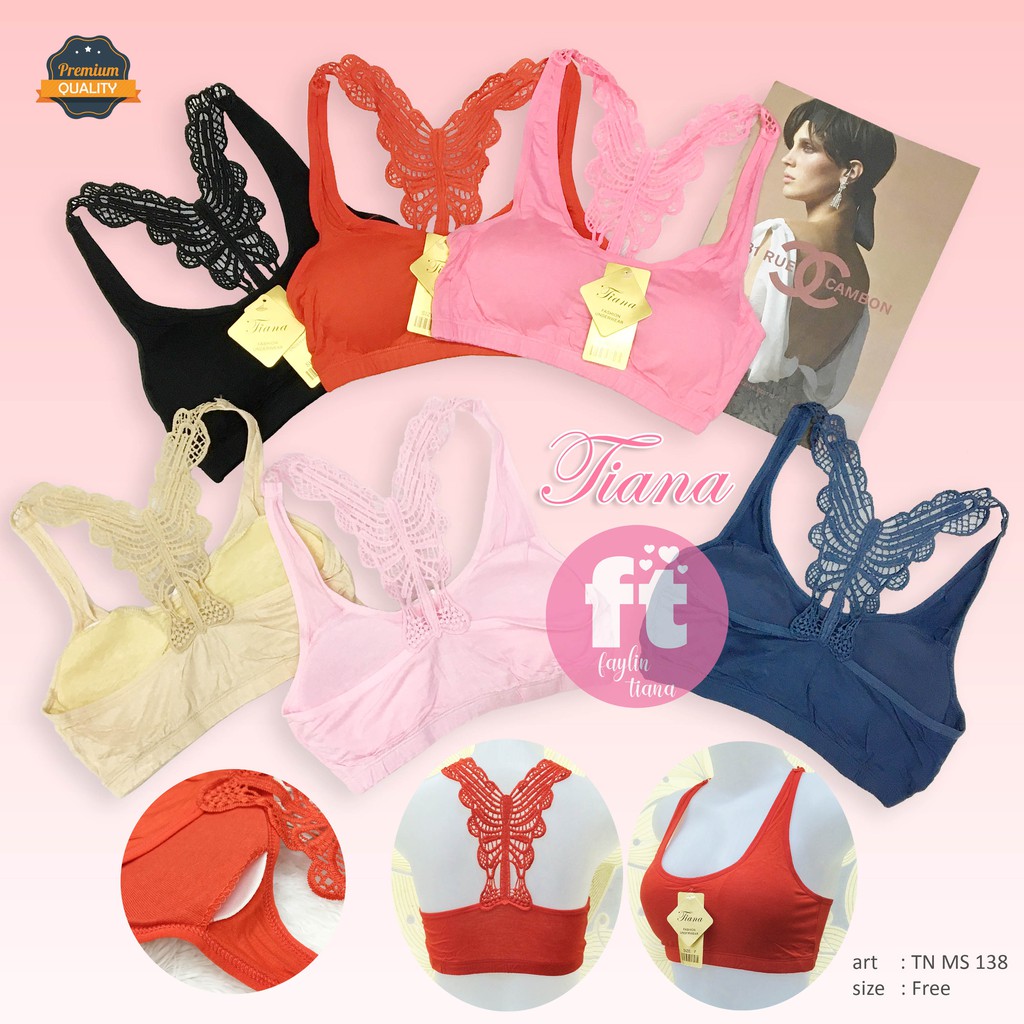 TIANA | Sport Bra KUPU / Bh Fashion Atasan Kupu Busa Lepas / All Size / art TN MS 138