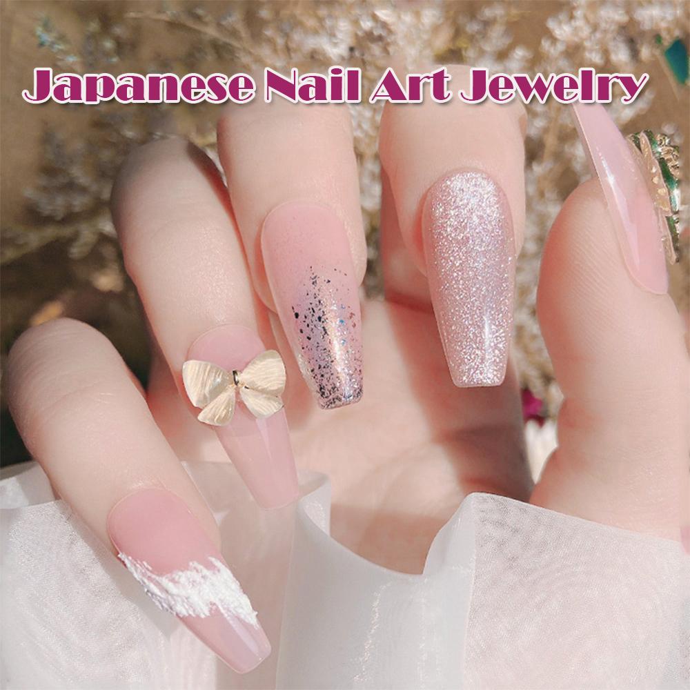 AUGUSTINA Agustina Ikatan Simpul Berlian Nail Art Charms Mutiara Mewah Rantai Liontin Nail Chains Perhiasan