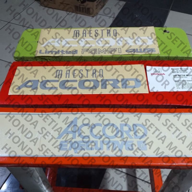 (100% ASLI ) Sticker Honda Accord Maestro Pasti bagus