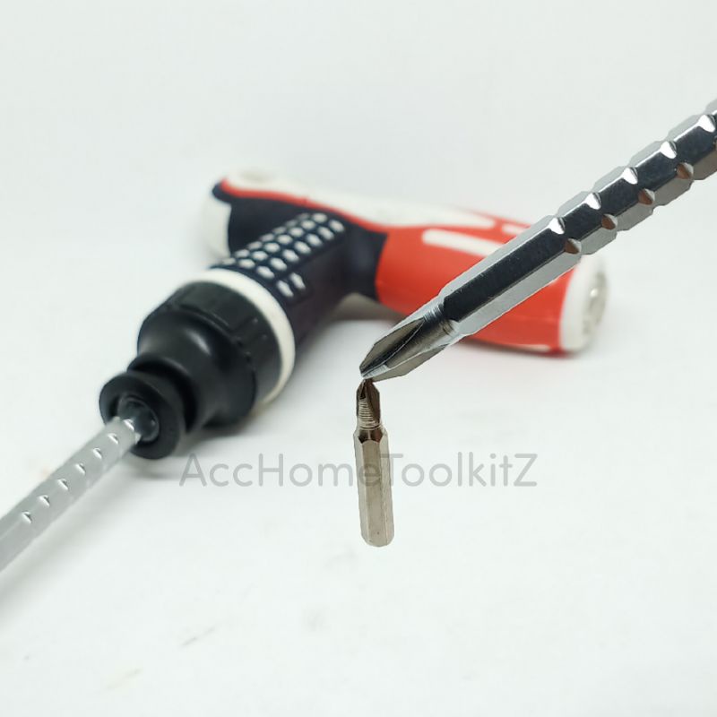 Obeng T Ratchet Amerika Bolak Balik Gerigi / Min Plus / Obeng Rachet Kembang Model Usa America 3 in 1 / 4 - 5 Inch