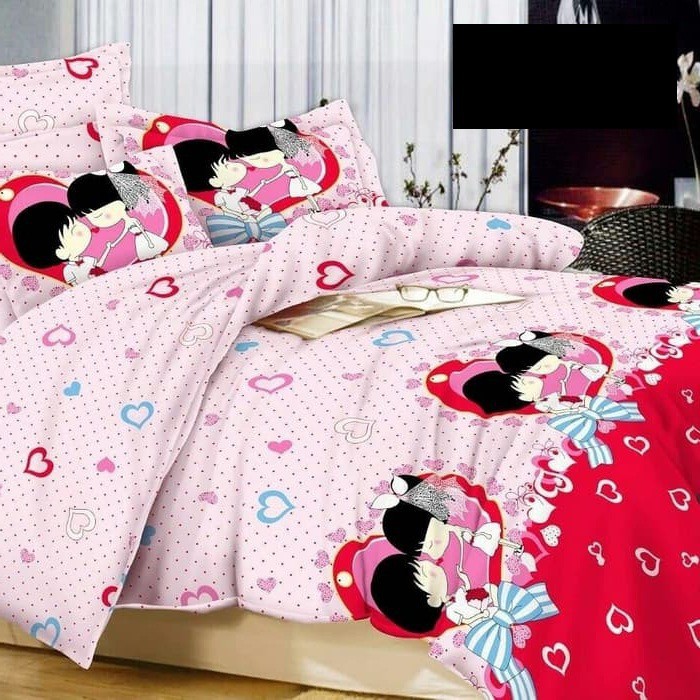 Sprei Katun Jaxine Valentine Kiss You