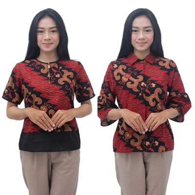 Batik Wanita Moderan Atasan Blouse Batik Dua Putri