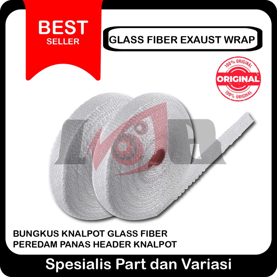 Glass Fiber Bungkus Knalpot Pembalut Balut Peredam Panas Exhaust Wrap