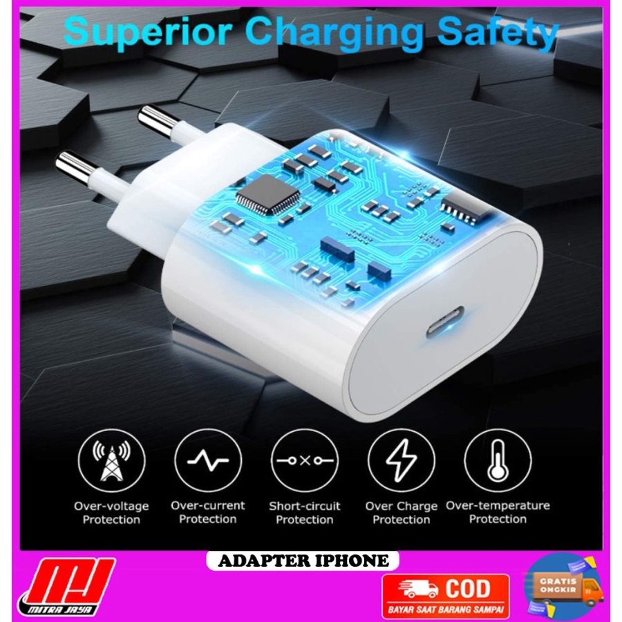 Adapter Charger Lightning 18W Type-C Power