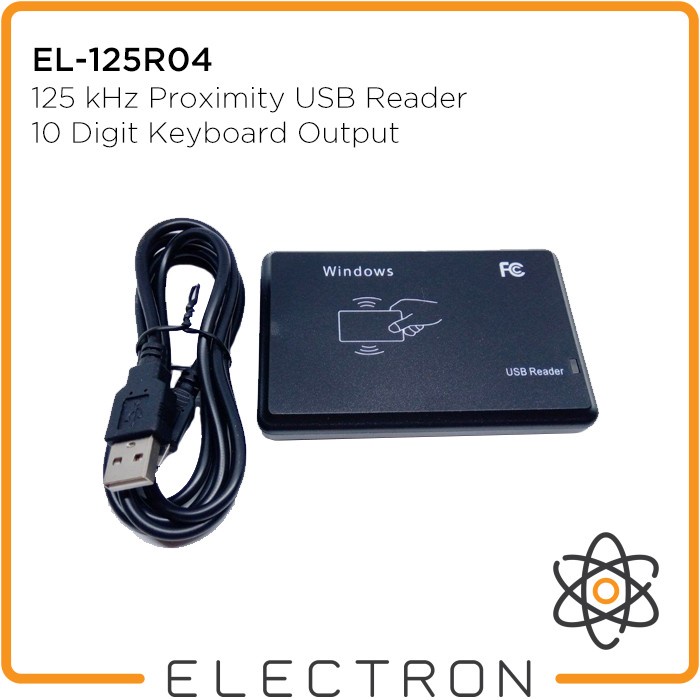 EL-125R04 RFID Reader 125kHz Proximity Card Tag  EM4100 EM4001 125 KHz USB + Kabel