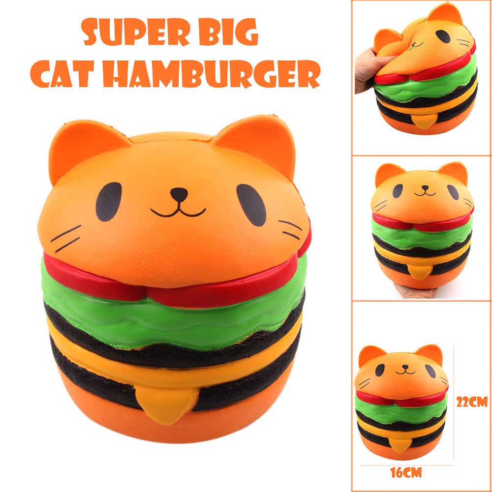 Lucu Kucing Super Besar Hamburger Stres Beraroma Lambat Naik