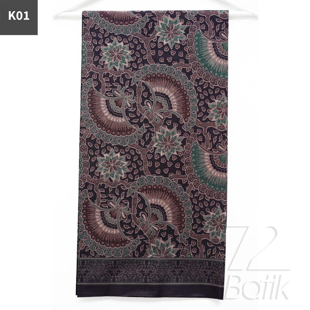 KAIN BATIK PREMIUM Bahan Katun Motif Godong Kembang Warna Hitam 721623 Cap 72 Jarik Jarit Samping Kebat Panjang Batik Katun Modern Premium Bahan Seragam Batik Pernikahan Kantor Keluarga Murah Kamen Jadi Batik Bali Lembaran