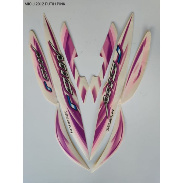 striping motor Yamaha Mio J tahun 2012 warna putih Pink