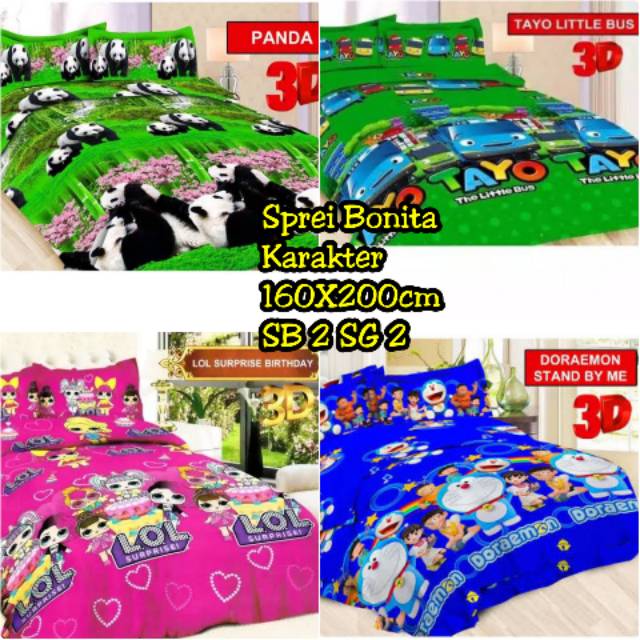 Sprei Bonita Motif Karakter&Bunga Uk.160X200cm