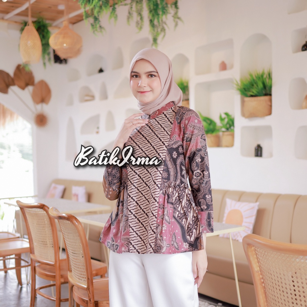 Atasan Batik Wanita Batik Modern Lengan Panjang Blouse Batik Bigaza Batik Irma