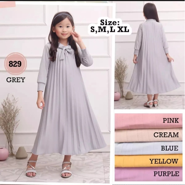 GAMIS ANAK  PEREMPUAN 3-10 TAHUN / GAMIS PLISKET ANAK PLISKET ANAK PEREMPUAN / GAMIS MAXY ANAK-ANAK / BAJU MUSLIM ANAK