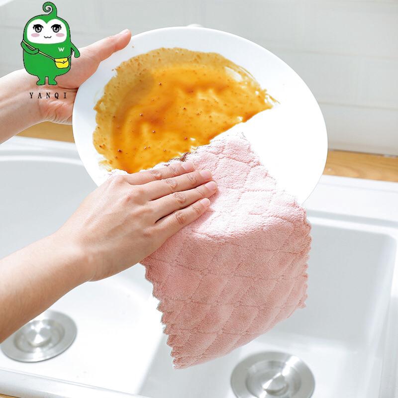 kain lap microfiber Serap Minyak Kain Lap Dapur Portable Warna Warni Murah Produk Import 417