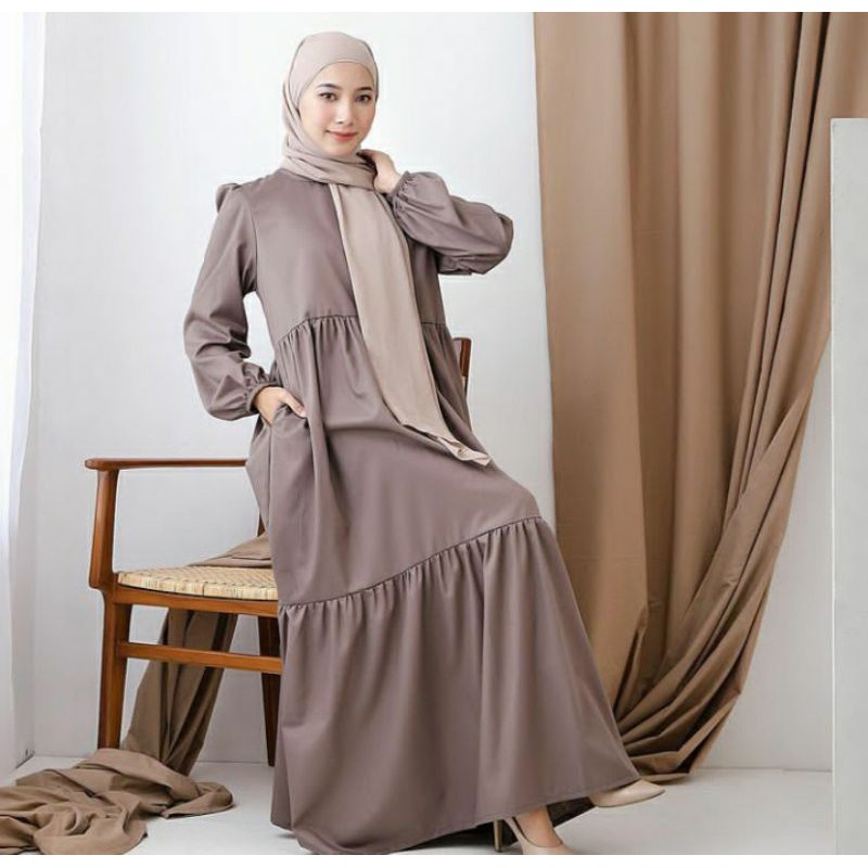 RAINA DRESS | dress simple dress kondangan pakaian wanita