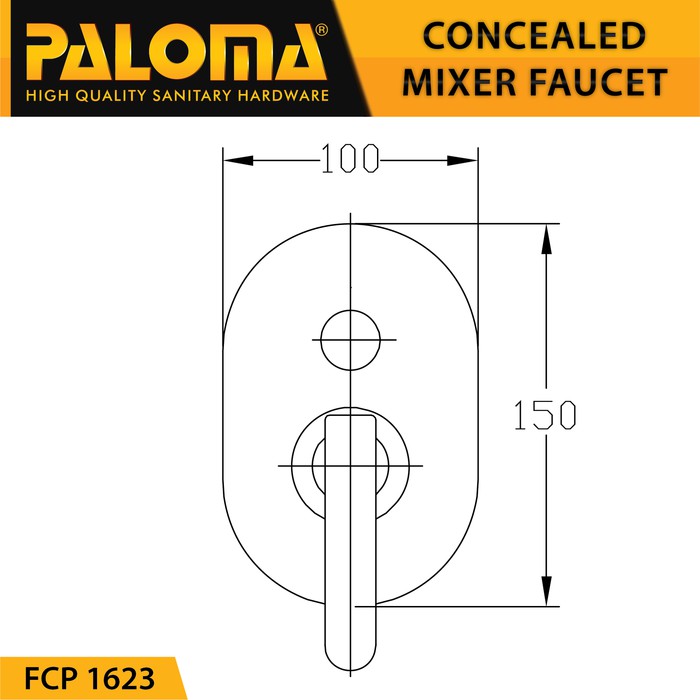 PALOMA FCP 1623 Keran Mixer 4 Lubang Tanam Dinding Tembok Kran Air