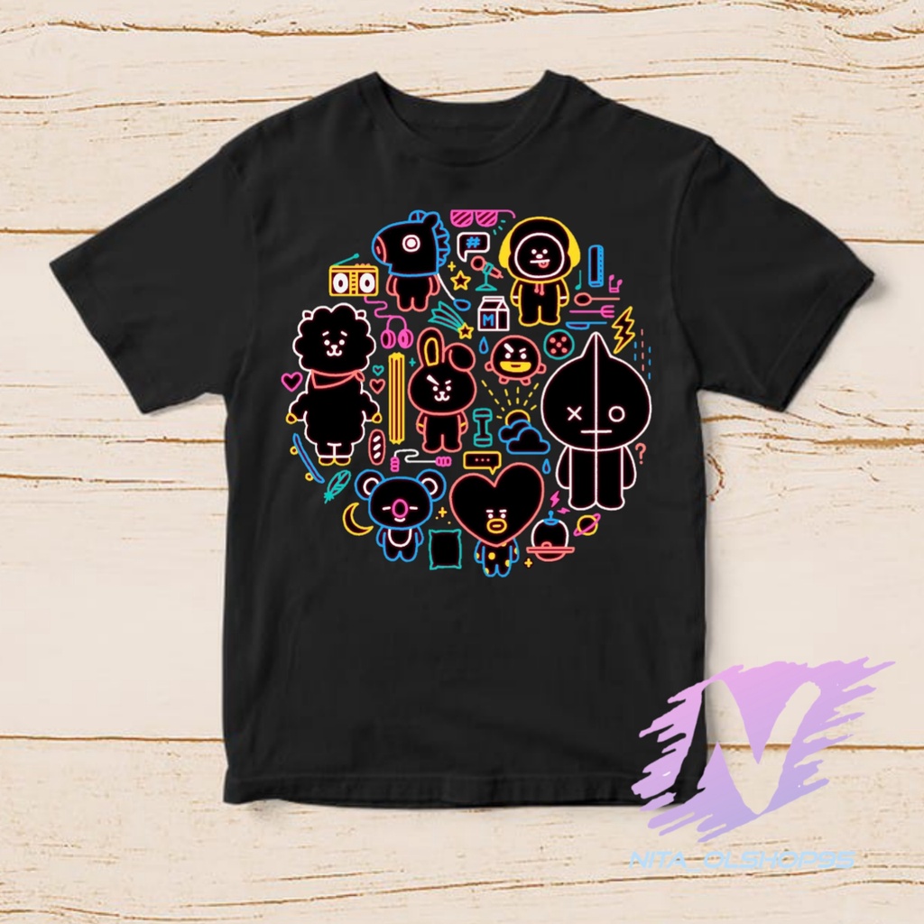 kaos animasi bts baju kaos anak kartun bts