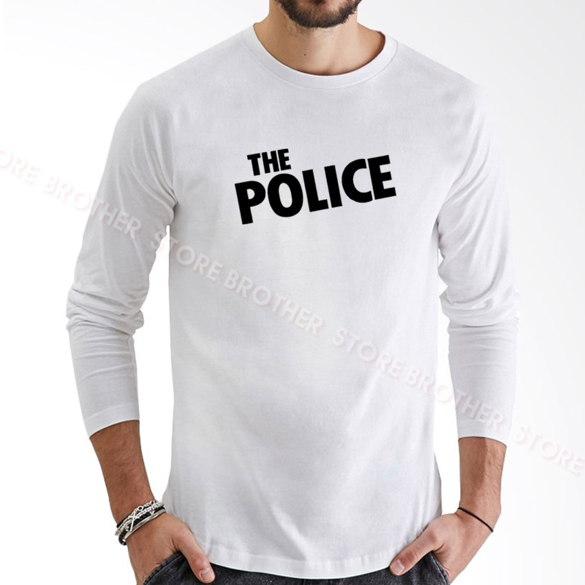 Kaos Distro Lengan Panjang The Police Black &amp; White Premium