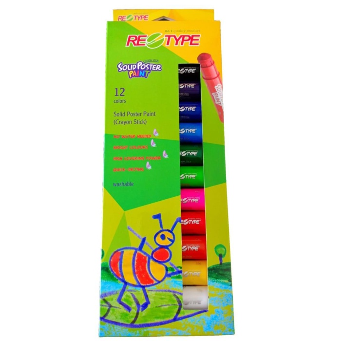 

Dijual Retype 12Pcs Solid Poster Paint Crayon Oil Based Aman Anak Kids Safe Promo
