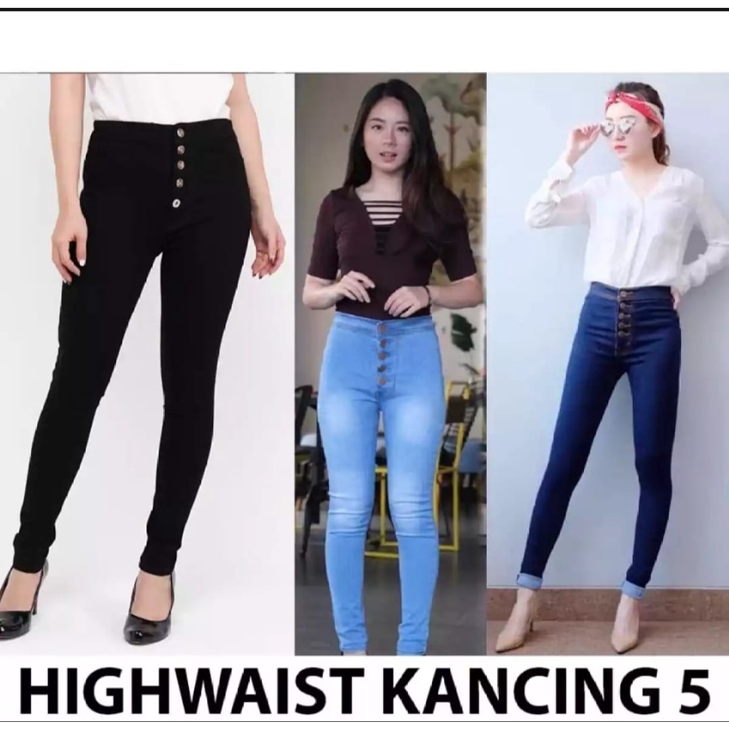 CELANA HW JEANS WANITA // CELANA KANCING 5 WANITA // CELANA KANCING 5 JEANS // CELANA KANCING WANITA TERBARU 2021