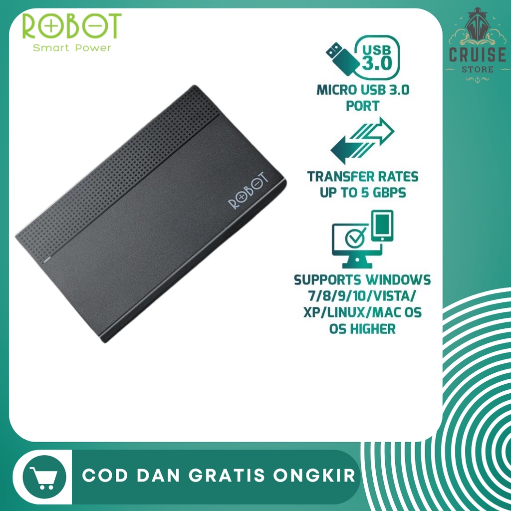 Cassing Hardisk ROBOT RSHD10 2.5 Inch SATA USB 3.0 Enclosure HDD