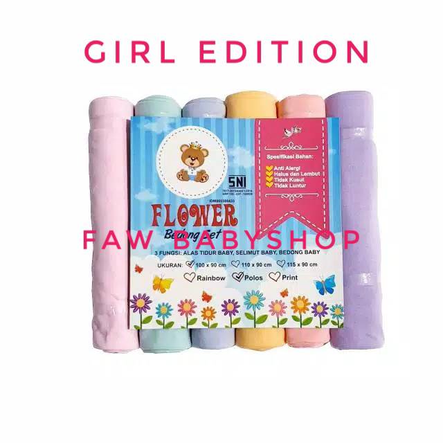 6pcs Bedong katun Bayi Rainbow merk Flower (SNI) TERMURAH bedong kaos bayi bedong bayi