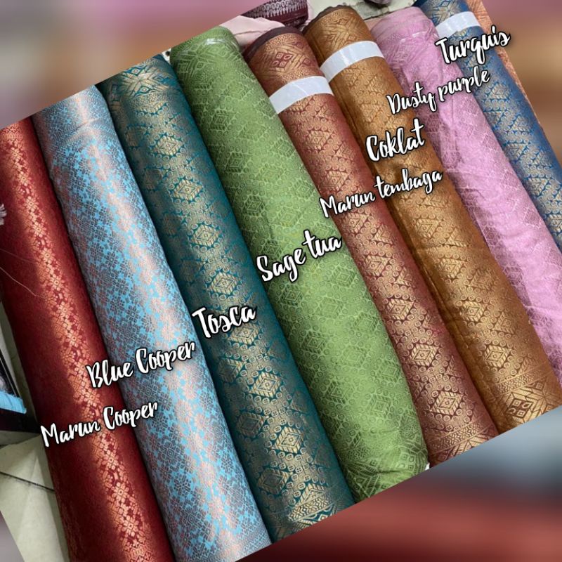 (HARGA PERSETENGAH METER) Kain songket tenun semi palembang /bahan songket / kain songket