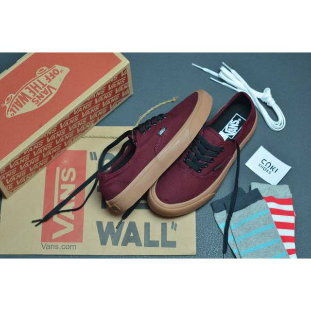 Sepatu Vans Authentic Maroon Sole Gum