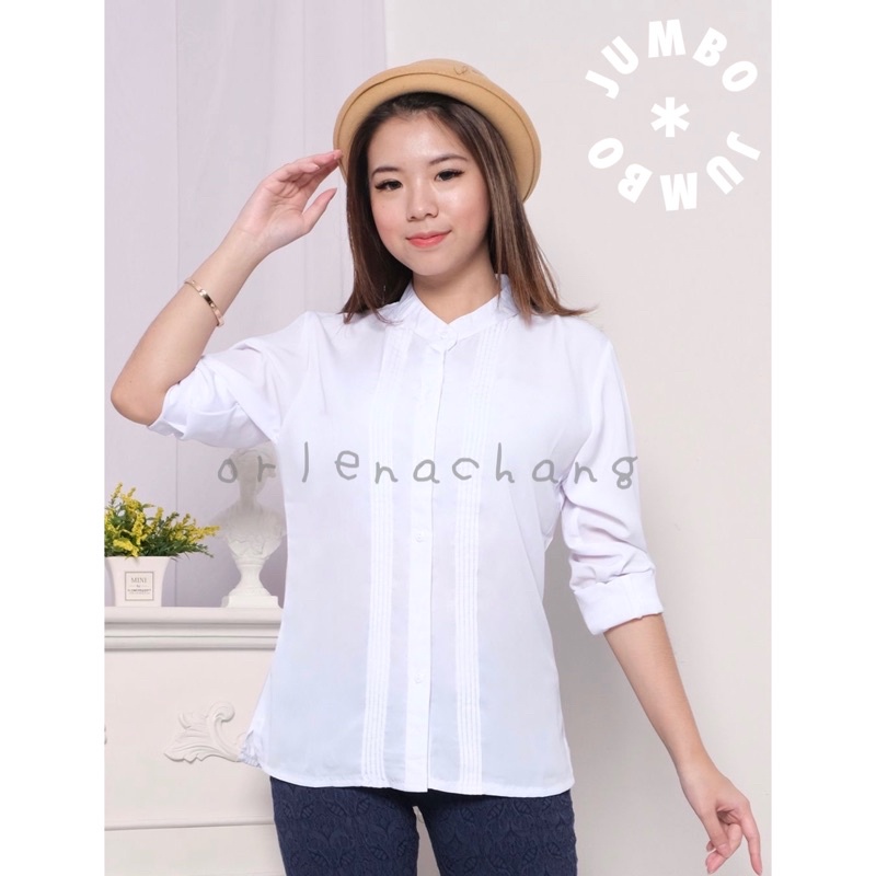 Kemeja putih wanita shanghai executive TOKYO STYLE tosibo crepe japan JUMBO