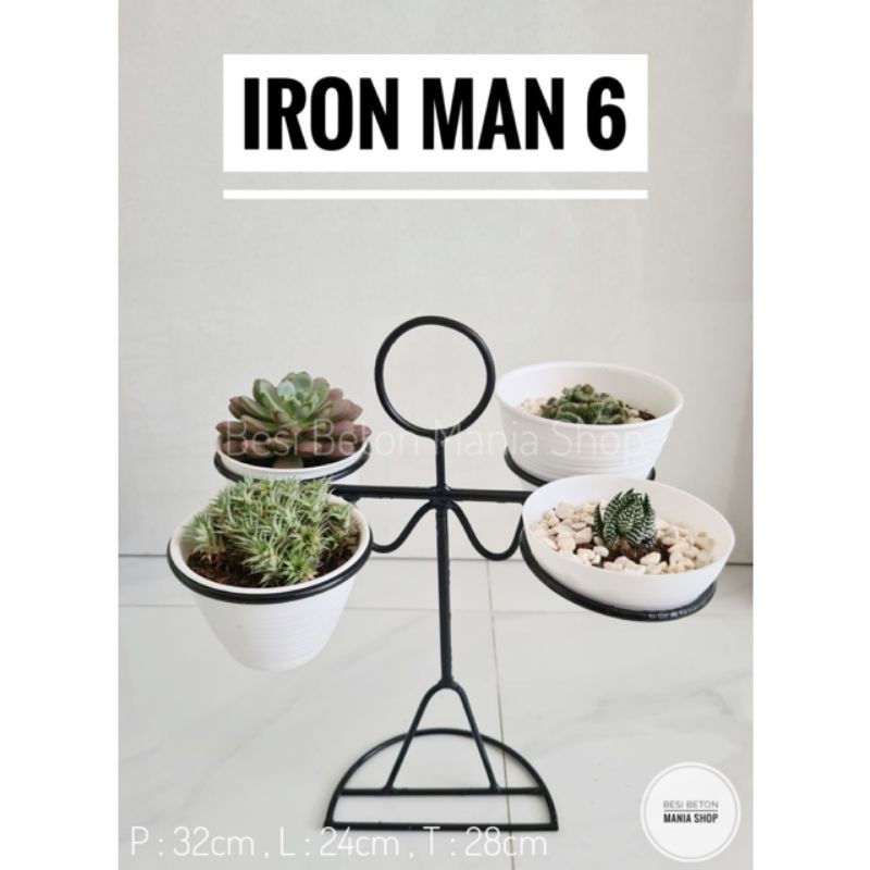 STANDING POT / STANDING POT BESI / RAK KAKTUS / RAK POT BESI / POT BESI / HIASAN DINDING BESI