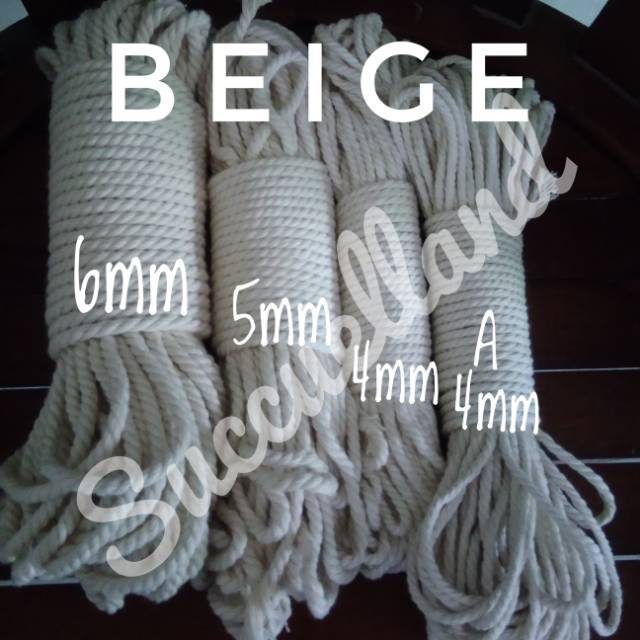 25 Meter PREMIUM Cotton Rope 4mm 25 M Tali Katun Macrame 25 Meter PREMIUM Cotton Rope 4mm 25 M Tali Katun Macrame
