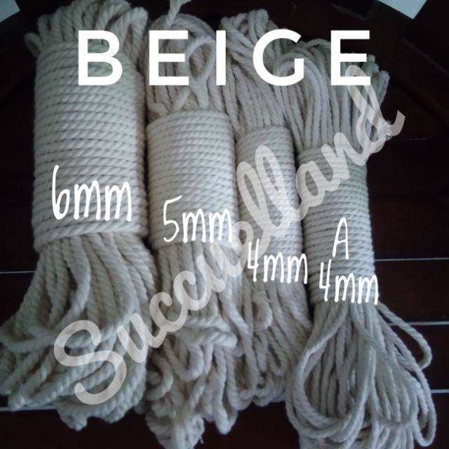 25 Meter PREMIUM Cotton Rope 4mm 25 M Tali Katun Macrame 