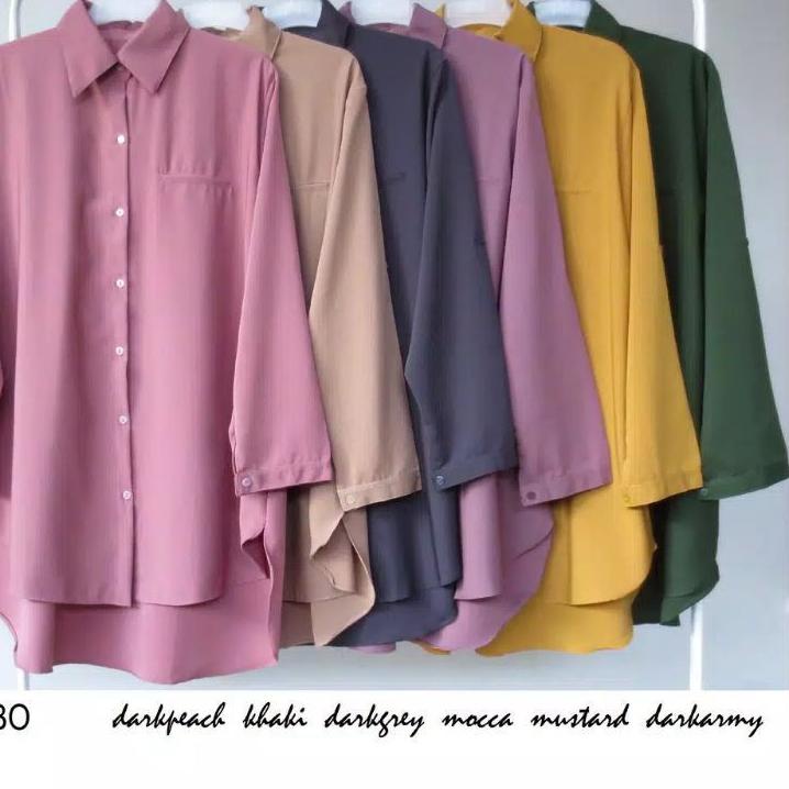 Jangan Ketinggalan order..  BELLA TUNIK KEMEJA POLOS MOSCREP