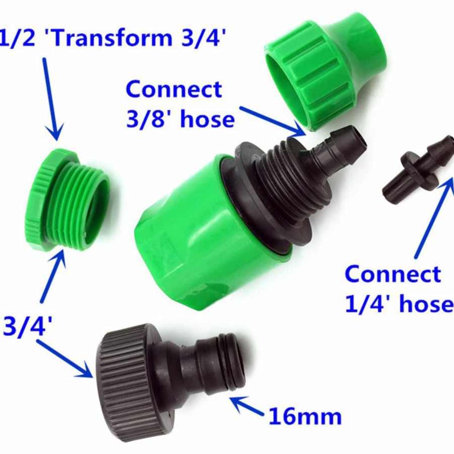 CONECTOR/SAMBUNGAN/KONEKTOR  KRAN SELANG / ADAPTOR KRAN SELANG 7MM 11 MM KE KRAN 1/2 &quot;3/4&quot; FEZONE