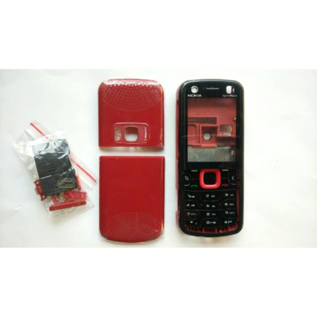 Casing fullset nokia 5320 merah hitam
